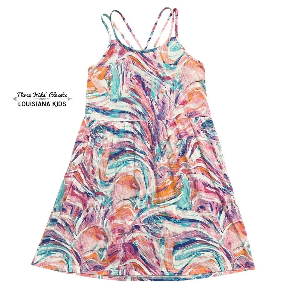 The Children’s Place XXL (16) Colorful Print Knit Crossback Everyday Dress